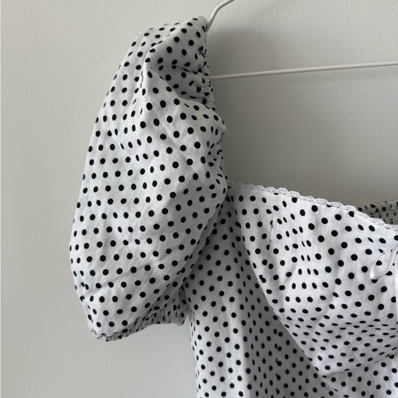 REFORMATION Malvina Linen Polka Dot Mini Dress - Picture 8 of 14